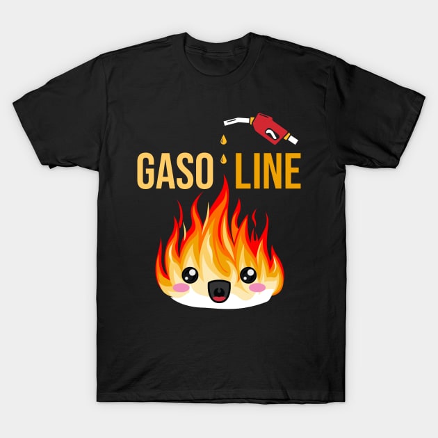 Fire Meet Gasoline Matching Couple Gasoline T-Shirt by Hellgrafic